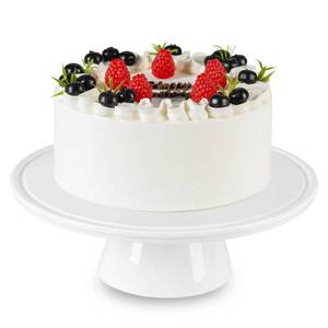 lot 3572 image: Ceramic Cake Stand, 11 inches Cake Stand for Party, Round Dessert Stand, 2 in 1 Ceramic Cake Holder, Cake Plate with Dessert Display, Cheese Board, White Cupcake Stand for Kitchen, Party, Birthday