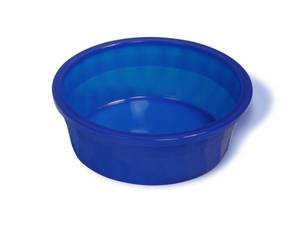 lot 3590 image: Van Ness Pets Crock Style Heavyweight Translucent Large Bowl, 52 OZ FoodWater Dish, Blue