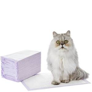 lot 3591 image: Amazon Basics Cat Litter Pee Pads, 20 Count, Universal Fit for Litter Box, Odor Control, Unscented, Purple and White