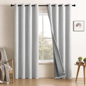 lot 3592 image: CUCRAF 100% Blackout Window Curtains 72 inches Long 2 Panels Set, Faux Linen Look Thermal Insulated Grommet Drapes, Room Darkening Curtain for Bedroom Living Room(W52 x L72 Inch, White)