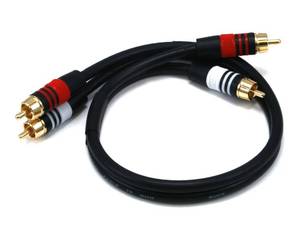 lot 4013 image: Monoprice 1.5ft Premium 2 RCA Plug2 RCA Plug MM 22AWG Cable - Black