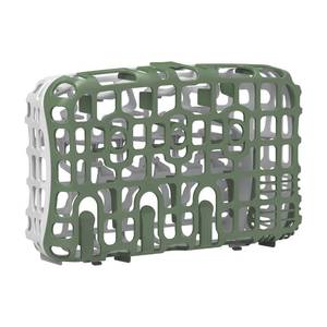 lot 4027 image: Dr. Brownfts Dishwasher Basket for Small Baby Bottle Parts, Pacifiers, and Accessories, Clean, Store and Organize Newborn Essentials, BPA Free, Green