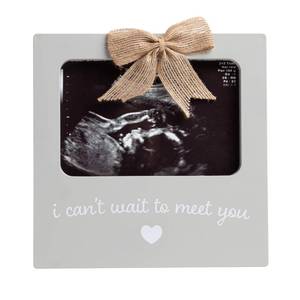lot 4030 image: Kate and Milo Baby Sonogram Photo Frame, I Canftt Wait To Meet You Ultrasound Keepsake, Ideal Pregnancy Announcement, Nursery Dcor, Baby Girl and Baby Boy Gift, Gray