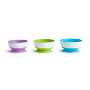 lot 4053 image: Munchkin Stay Put Suction Bowls for Baby and Toddler, 3 Pack, BlueGreenPurple