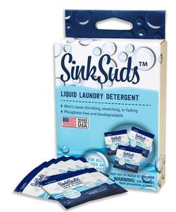 lot 4062 image: SinkSuds Laundry Detergent, Travel Size Liquid Soap, TSA Compliant, Safe For All Fabrics, 8 Packets (Packaging May Vary)
