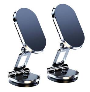 lot 4086 image: 2 Pack Magnetic Phone Holder for Car Alloy Folding Magnetic Car Phone Holder Super Strong 8 Magnets Car Magnetic Phone Mount 360°Rotation Magnetic Dashboard Phone Car Mount for All Smartphone