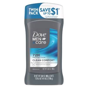 lot 4140 image: 2 Pack Dove MenCare Deodorant Stick for Men Clean Comfort Aluminum Free 72-Hour Odor Protection Mens Deodorant with 14 Moisturizing Cream 3 oz