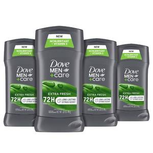 lot 4142 image: Dove Men  Care Antiperspirant Deodorant, 72hr Sweat and Odor Protection, Vitamin E, Triple Moisturizer, 4 Pack