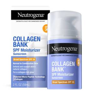 lot 4189 image: Neutrogena Collagen Bank Face Moisturizer with SPF 30 Sunscreen, Daily Anti-Aging Face and Neck Collagen Cream with Micro-Peptides and SPF, 2 fl. Oz and Trial Size Hydro Boost Facial Cleanser, 0.5oz