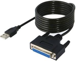 lot 4421 image: SABRENT USB 2.0 to DB25 IEEE-1284 Parallel Printer Cable Adapter THUMBSCREWS Connectors (CB-DB25)