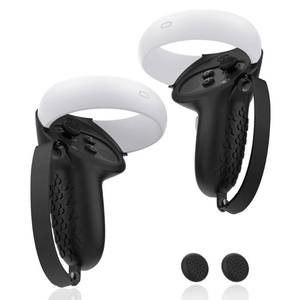 lot 4433 image: AMZDM Controller Grip for Oculus Quest 2 Accessories Grips Cover for VR Touch Controllers Covers Protector with Non-Slip Thumb Grips 1Pair Black