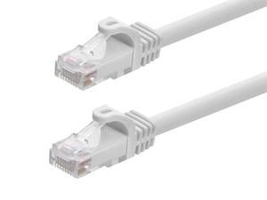 lot 4471 image: Monoprice Cat6 3ft White Patch Cable UTP 24AWG 550MHz Pure Bare Copper Snagless RJ45 Flexboot Series Ethernet Cable