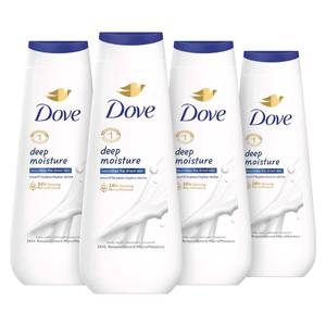 lot 5450 image: Dove Body Wash with Natural Nourishers for Instantly Soft Skin and Lasting Nourishment Deep Moisture Cleanser That Effectively Washes Away Bacteria While Nourishing Your Skin 20 oz (Pack of 4)