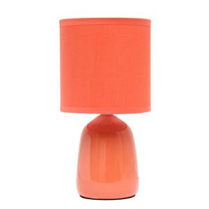 lot 5464 image: Simple Designs LT1134-ORG 10.04in Tall Traditional Ceramic Thimble Base Bedside Table Desk Lamp w Matching Fabric Shade for Home Decor, Nightstand, Bedroom, Living Room, Entryway, Office, Orange