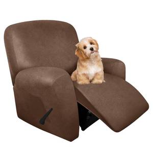lot 5518 image: molasofa Leather Like Recliner Chair Covers - Large Lazy Boy Recliner Chair Covers for Reclining Chair 4 Pieces Washable Recliner Slip Covers That Stay in Place (Brown)
