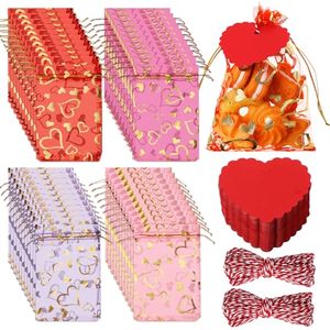 lot 5523 image: Wovnet Set of 200 Valentines Organza Bags with Heart Tags Galentines Day Party Favors Love Heart Drawstring Gift Bags for Wedding Birthday Party Supplies(4 x 6 Inches)