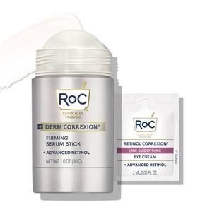 lot 6128 image: RoC Derm Correxion Advanced Retinol Firming Serum Stick with Antioxidants to Visibly Tighten and Firm Wrinkles and Laugh Lines, 1.0 oz with Retinol Eye Cream Packette
