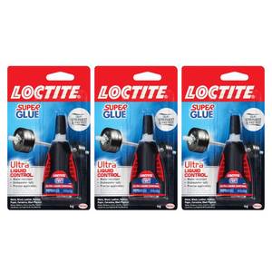 lot 6132 image: Loctite Super Glue Ultra Liquid Control, Clear Superglue, Cyanoacrylate Adhesive Instant Glue, Quick Dry - 4 g Bottle, 3 Pack