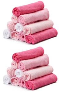 lot 6385 image: Spasilk Washcloth Wipes Set for Newborn Boys and Girls, Soft Terry Washcloth Set, Pack of 20, Pink