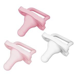 lot 6387 image: Dr. Brownfts HappyPaci 100% Silicone Baby Pacifier, Contoured One-Piece Design, White, Pink, Light Pink, 0-6m, BPA-Free, 3 Pack