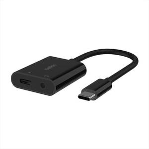 lot 6423 image: Belkin RockStar� 3.5mm Audio with USB-C Charge Adaptor Included, USB-C Audio Adaptor Compatible with iPad Pro, Galaxy, Note, Google Pixel, LG G6, Sony Xperia, OnePlus and More - Black