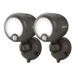 lot 6449 image: Beams MB360XT 200 Lumen Wireless Battery Operated Powered Motion Sensing LED Spotlight, 2-Pack, Brown