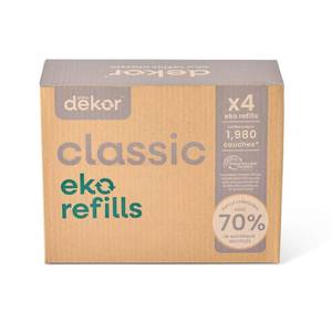 lot 6451 image: Diaper Dekor Pail Refills for Classic Original and Eko Diaper Pails, 4 Pack Unscented Extra Thick Refills Made With 70% Recycled Materials