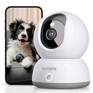 lot 6453 image: blurams Pet Camera 2K, Cameras for Home Security with One-Touch Call, Dog Camera wColor Night Vision, Motion Tracking, Cloud and SD Card Storage (2.4GHz Wi-Fi)