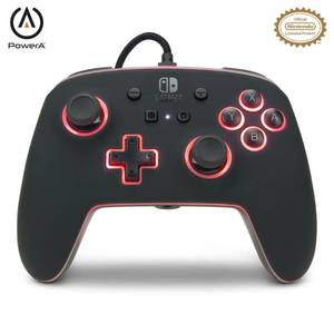 lot 6466 image: PowerA Enhanced Nintendo Switch Controller Wired - Spectra, 8 Colors LED Wired Pro Controller for Switch, Programmable Gaming Buttons, Detachable 10ft USB Cable, 3.5mm headphone jack, Officially Licensed by Nintendo