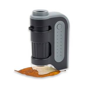 lot 6493 image: Carson MicroBrite Plus 60x-120x LED Lighted Pocket Microscope, Portable Handheld Microscope STEM Toy, Mini Microscope for Student Science Lab, Educational Portable Microscope (MM-300)