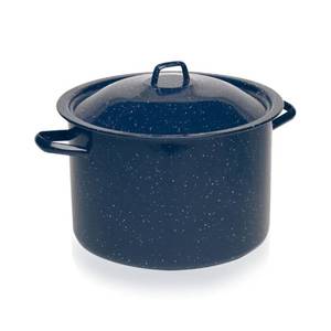 lot 7575 image: IMUSA C20666-1063310W 6-Quart Blue Speckled Enamel Stock Pot with Lid