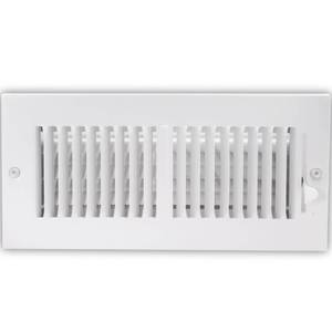 lot 8056 image: EZ-FLO 10 x 4 Inch (Duct Opening) Air Vent Cover for Wall or Ceiling, Two-Way Ventilation Register, Solid Steel HVAC Register Cover, White, 61609