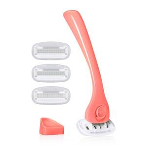lot 8064 image: Billie Razors for Women Shave Kit � Women�s Razor  4 x 5-Blade Razor Refills  Magnetic Holder � Coral