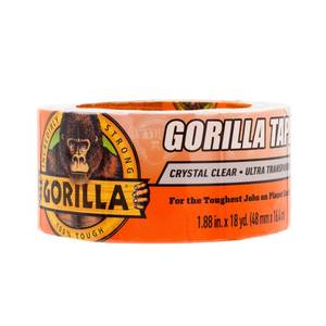 lot 8065 image: Gorilla Crystal Clear Tape, 1.88� x 18 yd (Pack of 1) - Weather Resistant for Indoor or Outdoor Projects and Repairs