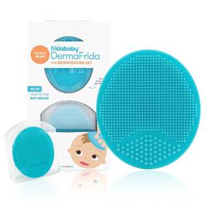 lot 8086 image: Frida Baby DermaFrida The SkinSoother Baby Bath Brush, Cradle Cap Brush for Babies, Baby Essential for Dry Skin, Cradle Cap Treatment and Eczema, 2 Pack