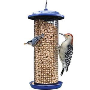 lot 8089 image: Naturefts Way Cobalt Metal Mesh Mixed Seed and Peanut Bird Feeder for Wild Birds and Outdoor Dcor, 2 Quart Capacity, Easy to Clean and Fill with Easy-Cling Mesh, Blue