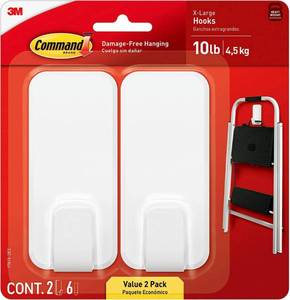 lot 8094 image: Command X-Large Utility Hooks, White, 2Pack (17010-2ES)