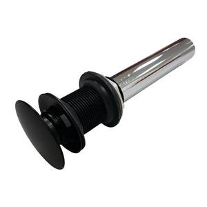 lot 8107 image: Kingston Brass EV7000MB Push Pop-Up Drain Without Overflow, 22 Gauge, Matte Black