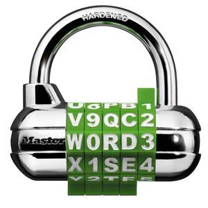 lot 8125 image: Master Lock 1534D Locker Lock Set Your Own Word Combination Padlock, 1 Pack, Assorted colors