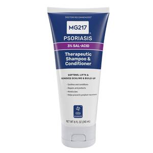 lot 8156 image: MG217 Psoriasis Shampoo and Conditioner with Salicylic Acid, Therapeutic Scalp Treatment, Softens, Lifts, Removes Scaling, Psoriasis Scalp Treatment, Salicylic Acid Shampoo and Conditioner, 8floz Tube