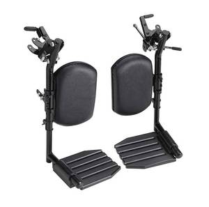 lot 9023 image: Invacare Wheelchair Legrests, Elevating, Aluminum Footplates, Padded Calf Pads, 1 Pair, T94HAP, Black - Retail $85.22