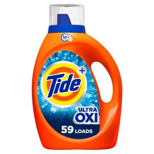 lot 9027 image: Tide Ultra Oxi Liquid Laundry Detergent, HE Compatible, 59 Loads, 84 fl oz, Tide Laundry Detergent, Laundry Detergent Liquid (Packaging May Vary)