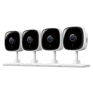 lot 9052 image: Tapo by TP-Link 1080P Indoor Security Camera for Baby Monitor, Pet Camera wMotion Detection, 2-Way Audio Siren, Night Vision, Cloud and SD Card Storage, Works wAlexa and Google Home, C100(4-Pack)