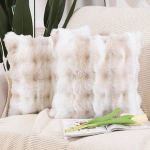 lot 9057 image: MADIZZ Pack of 2 Thick Plush Wool Throw Pillow Covers 22x22 Inch White Beige Soft Neutral Decorative Throw Pillows Accent Boho Cushion Covers for Couch Sofa Bedroom Pillow Shell