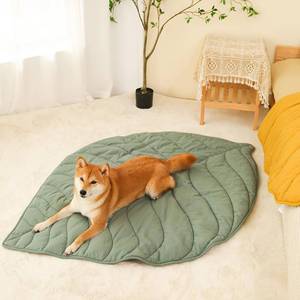 lot 9062 image: FUNNY FUZZY Dog Blanket Mat for Dogs Cats, 4256in Leaf Design Pet Blankets Cover Machine Washable Double-Sided for Bed Couch Sofa Floors Furniture Protection, Elm Green
