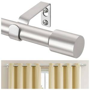 lot 9063 image: TONIAL Curtain Rod 32 to 43 Inch(2.6 to 3.6 ft), Adjustable Splicing Window Curtain Rods, 34 Drapery Rods for Windows, Decorative Single Rod with Modern Cap Finial, Silver