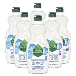 lot 9067 image: Seventh Generation Dish Liquid Soap Free and Clear liquid soap Pack of 6 Dishwashing Soap Dish Soap for sensitive skin 19 oz 5 Pack