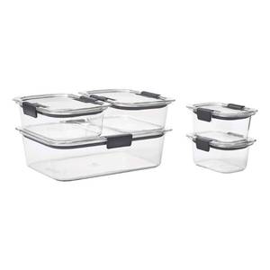 lot 9080 image: Rubbermaid Brilliance Food Storage Containers, Set of 5 (10 Pieces Total), Clear