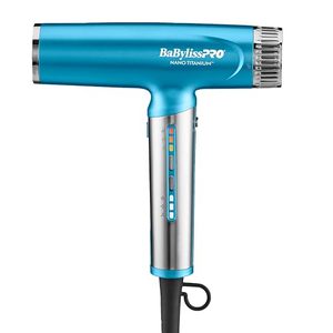lot 9089 image: BabylissPRO� Nano Titanium� Ionic, Lightweight, hi-Speed, Dual Voltage Hair Dryer with Diffuser (Blue) - Retail $156.12