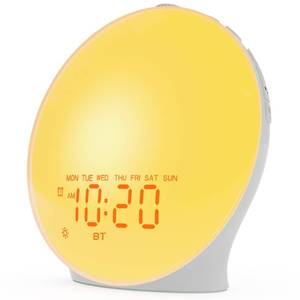 lot 9106 image: JALL Sunrise Alarm Clock White Noise Sound Machine with 22 Soothing Sounds, 17 NightLights, Bluetooth Speaker, Wake Up Light Alarm Clock for Bedrooms, Heavy Sleepers, Ideal Gift for Baby, Kids Seniors